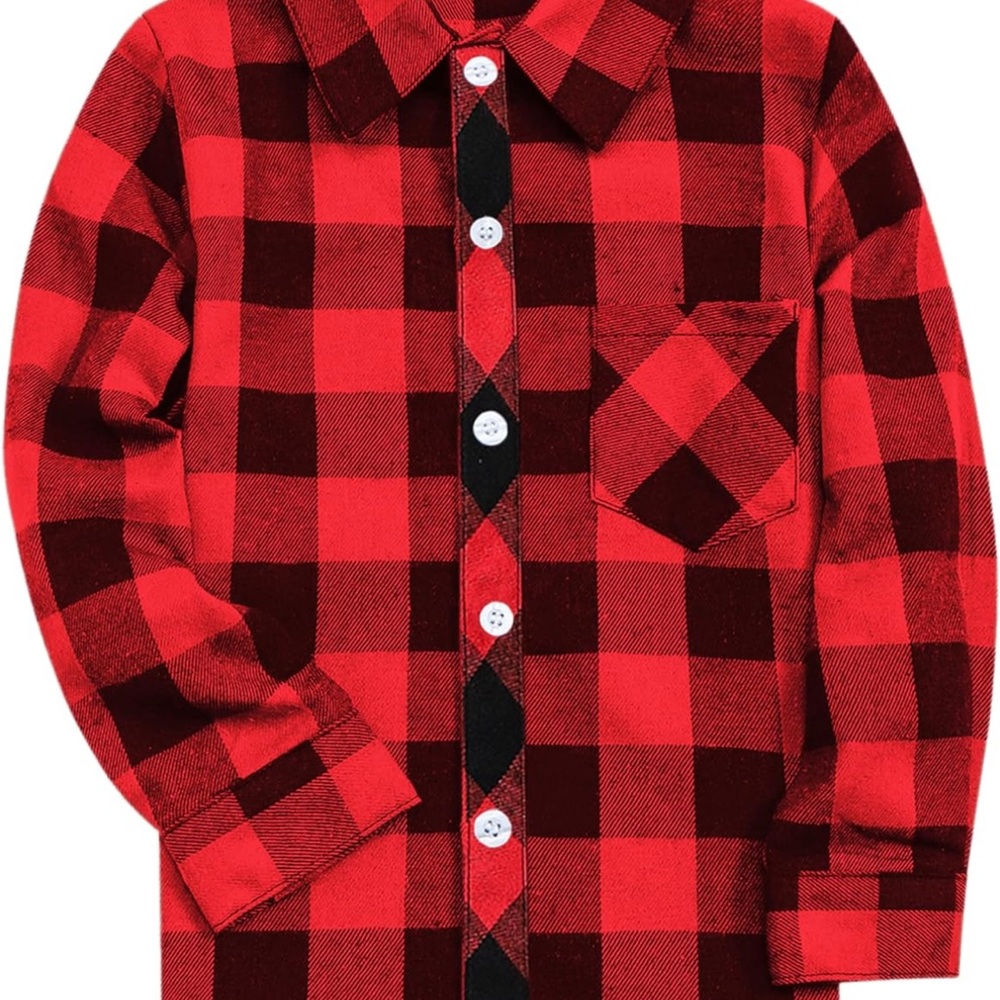 Boys Sz 8-9 NWT Buffalo Plaid Red Shirt